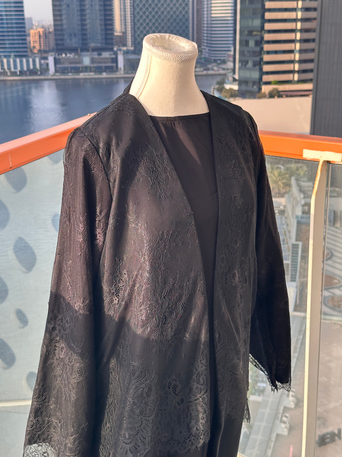 Lace Abaya Deep Red