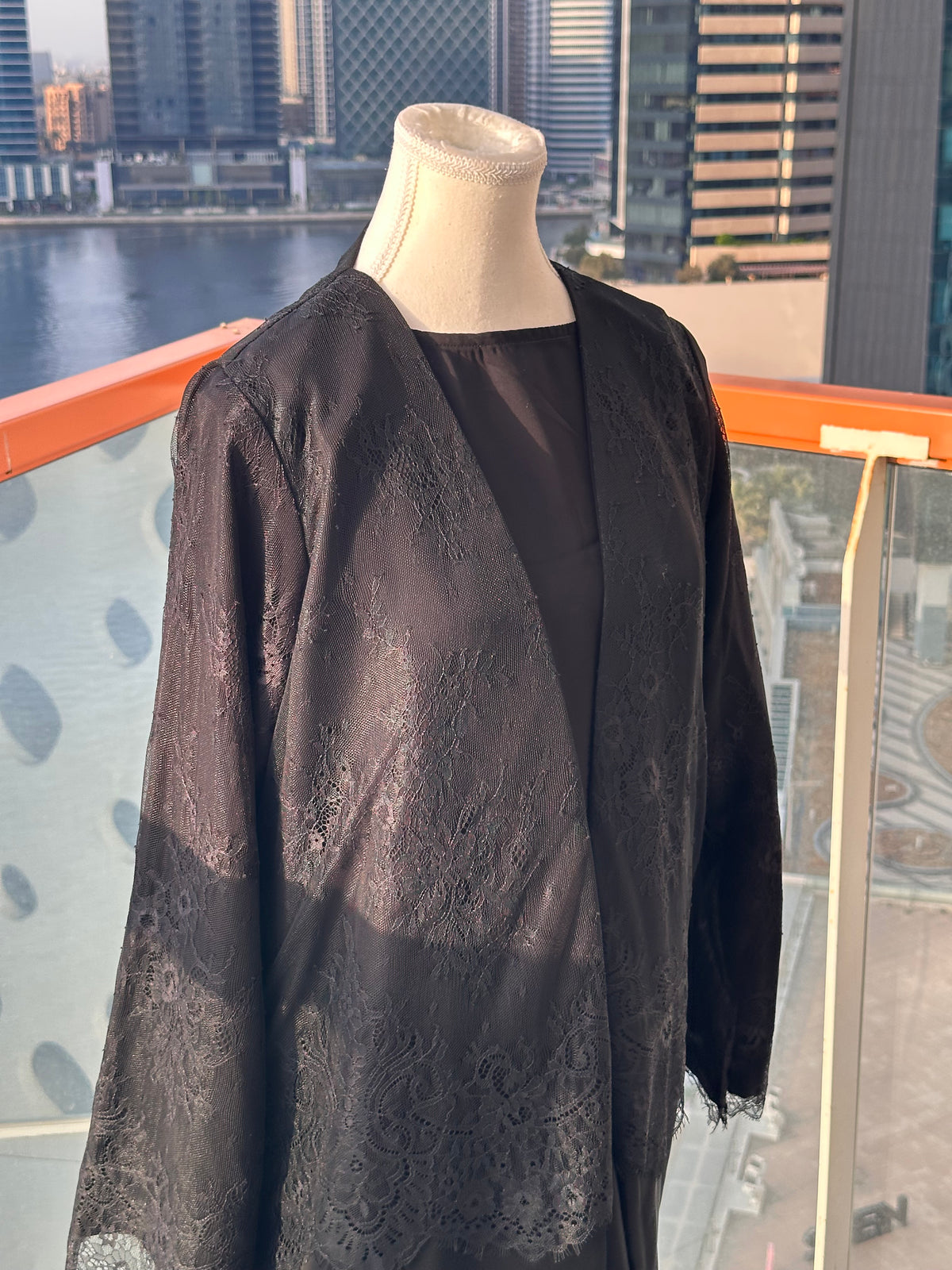 Lace Abaya Deep Red