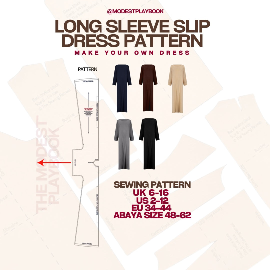 Long Sleeve Slip Dress Pattern cover