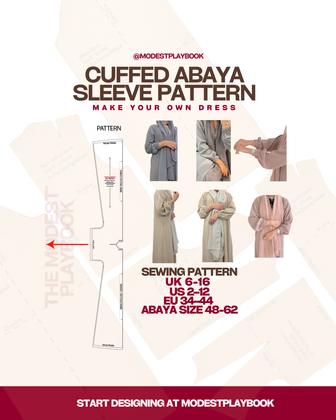 Cuffed Abaya Sleeve Pattern cover