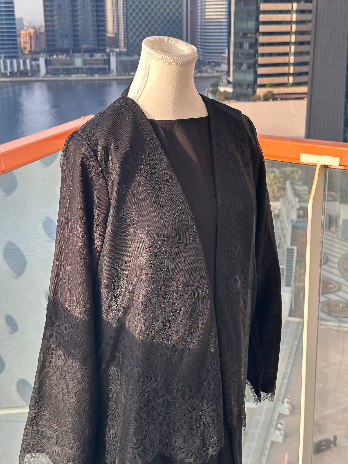 Lace Abaya Deep Red