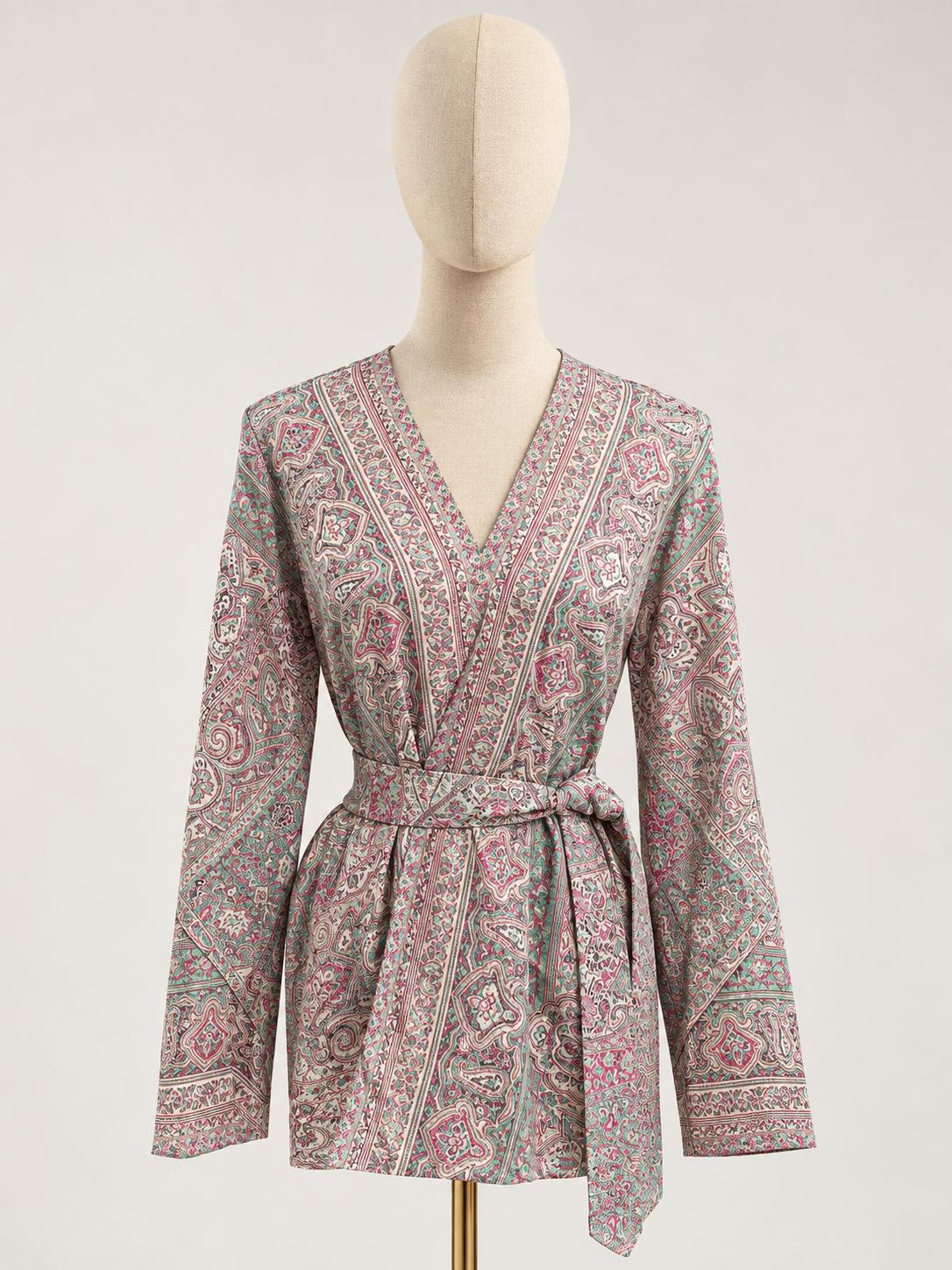 Teal & Pink Paisley Kimono